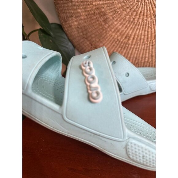 CROCS women’s size 8, blue strappy sandals - Picture 4 of 12